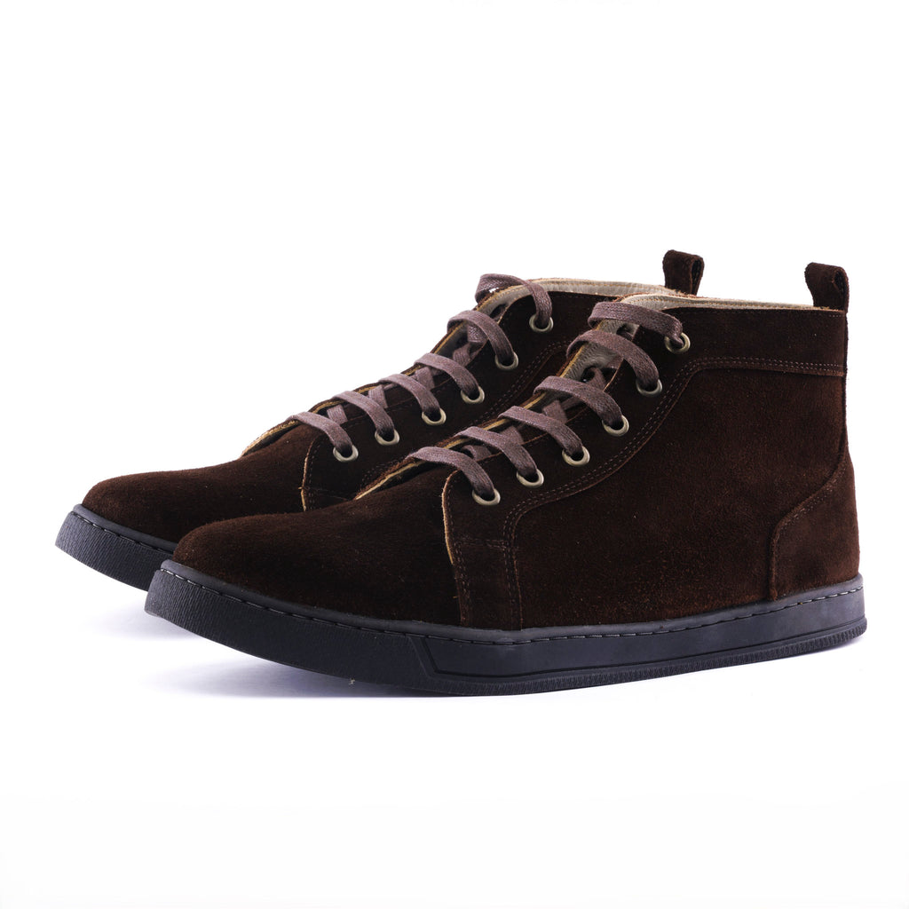 High-Top Suede & Leather Boot Sneaker