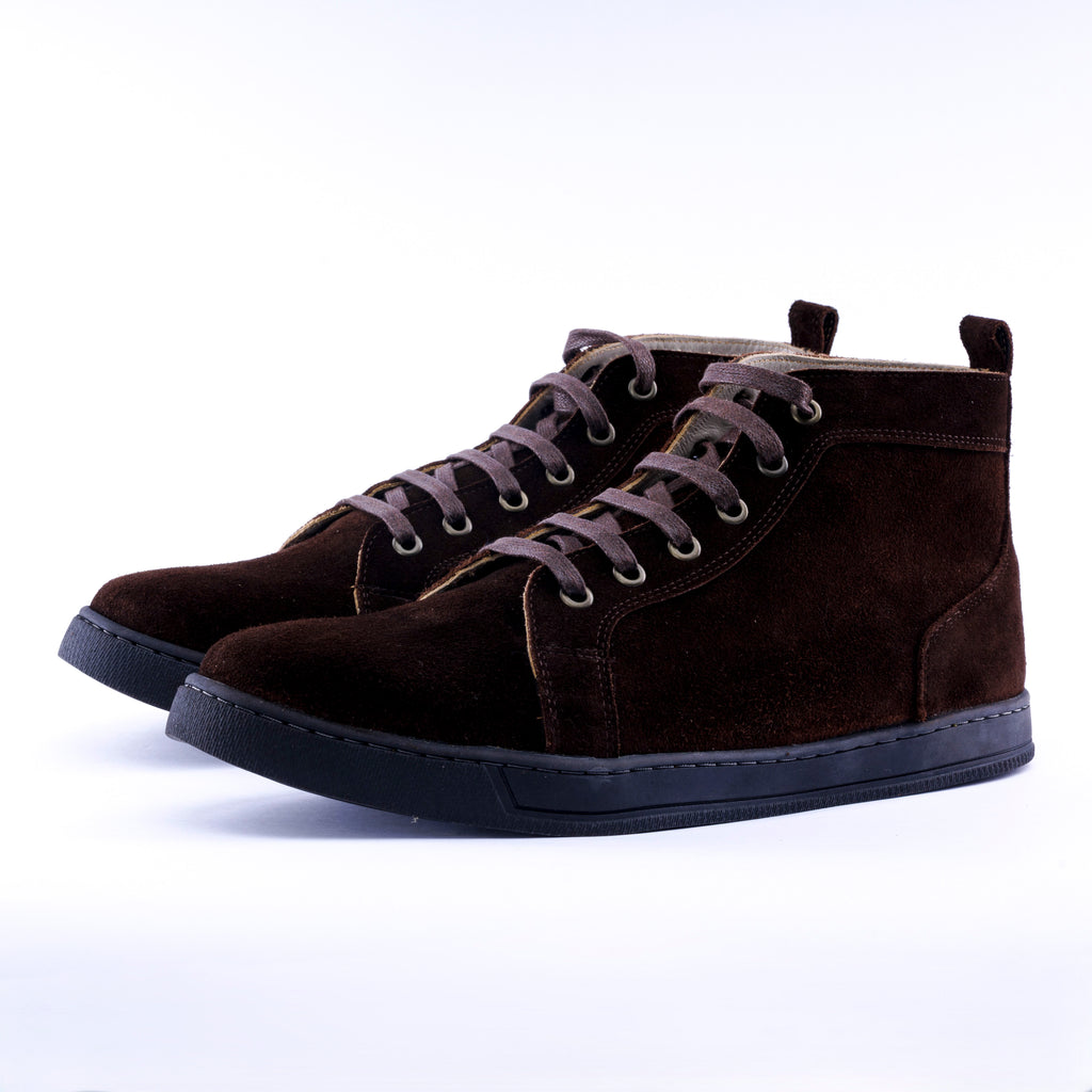 Calf  Suede High Top Sneaker