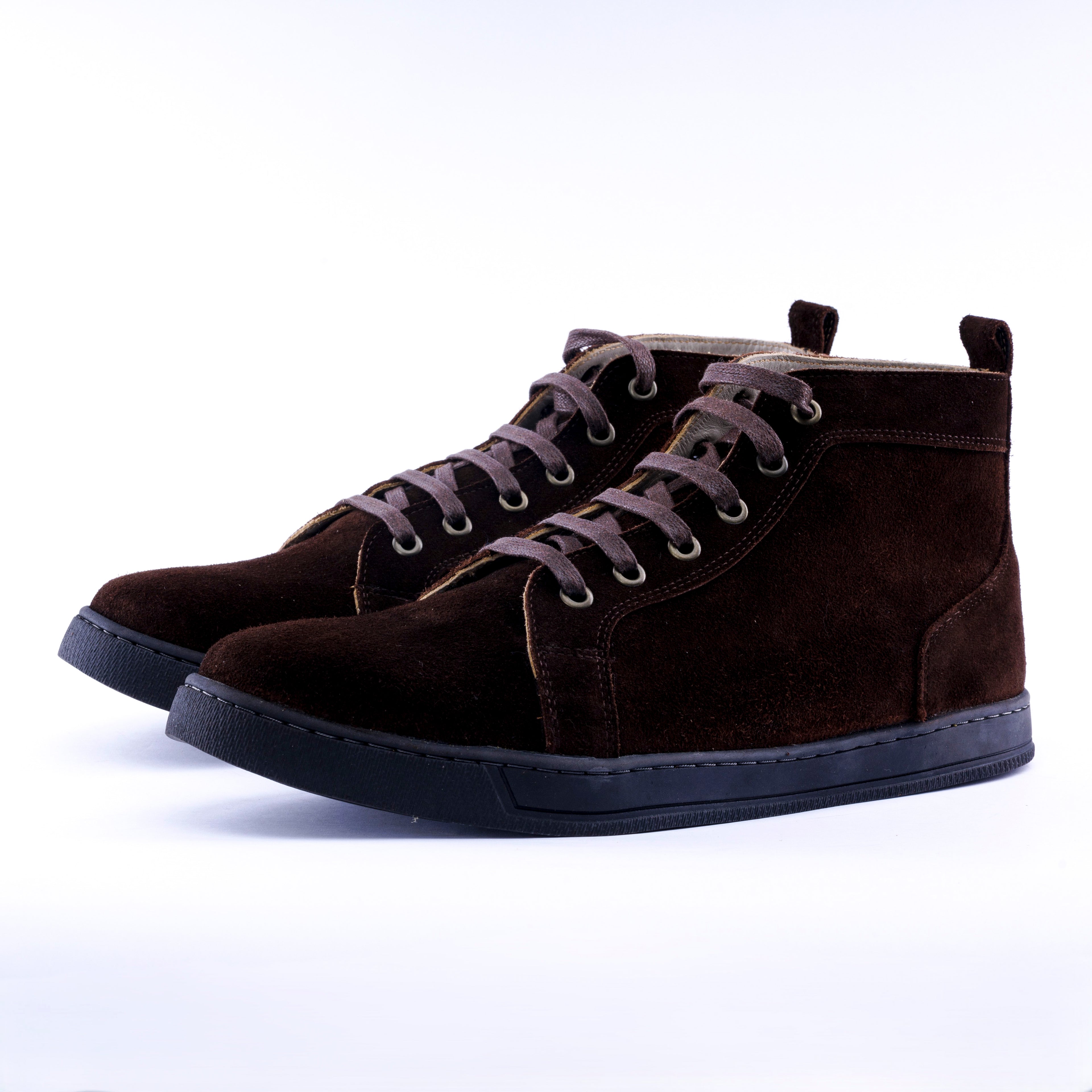 Calf  Suede High Top Sneaker
