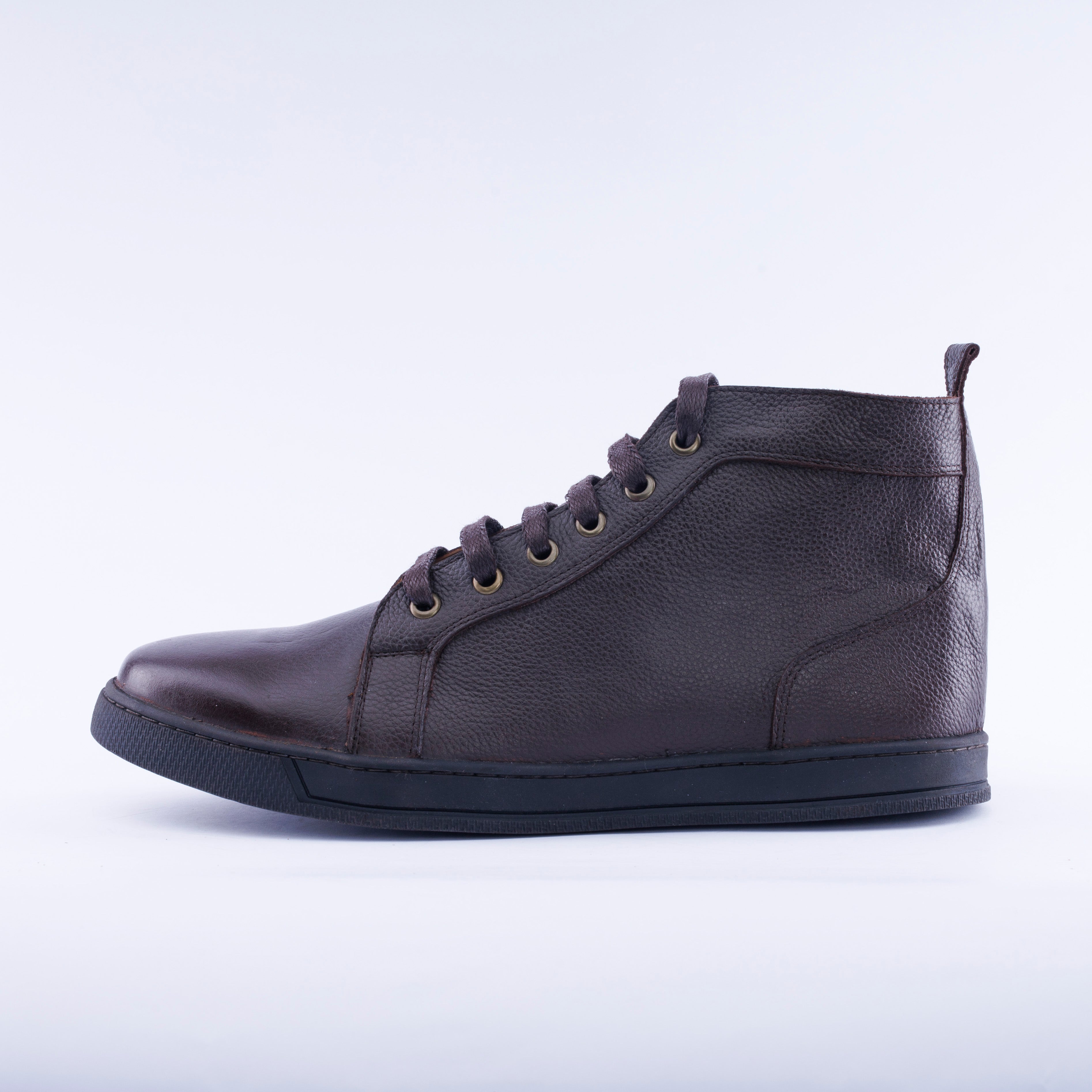 Grain Calf Leather High Top Sneaker