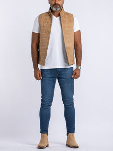 GOAT SUEDE PUFFER VEST