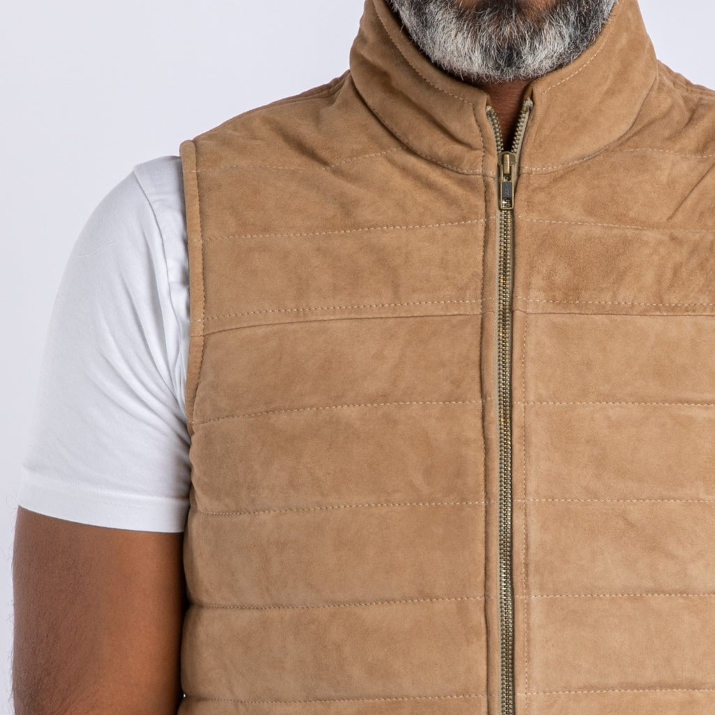 Goat Suede Puffer Vest