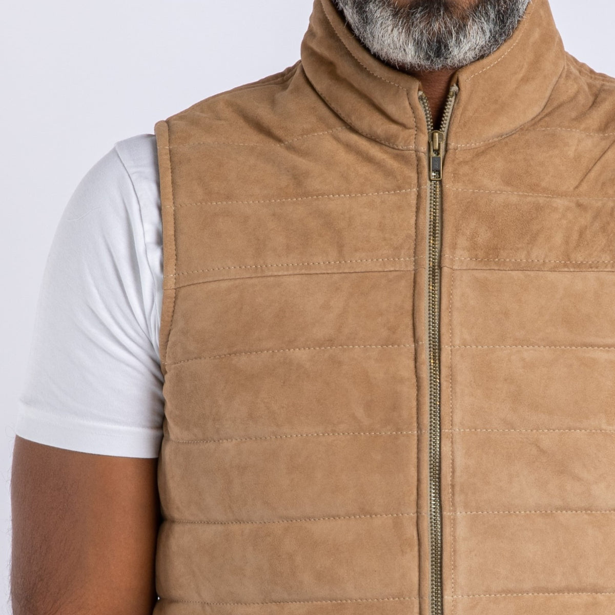 Goat Suede Puffer Vest