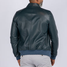 Load image into Gallery viewer, LAMB LEATHER COLLAR BOMBER JACKET
