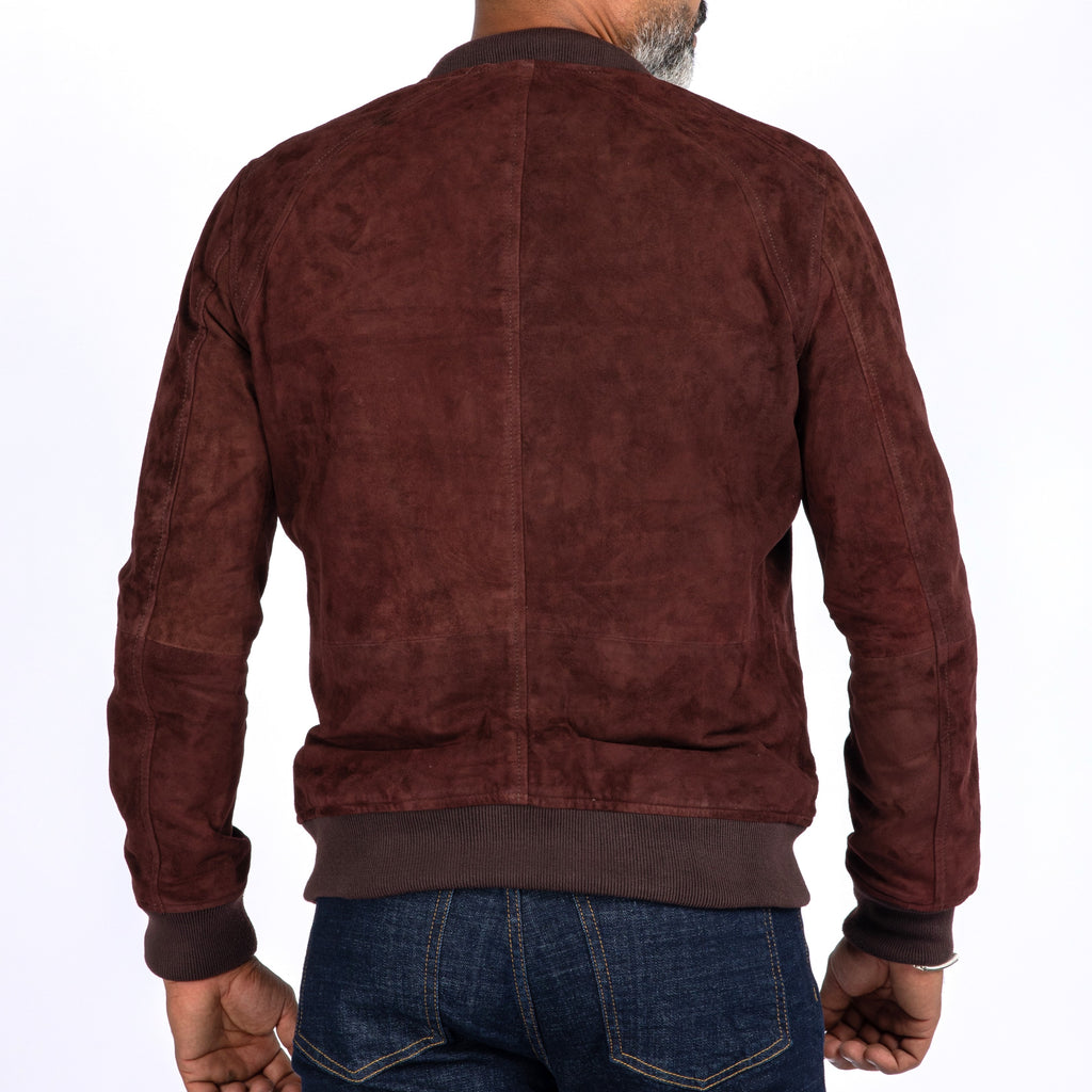 ذا أفينيو – جاكيت بومبر بسحاب من جلد الغزال