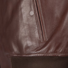 Load image into Gallery viewer, LAMB LEATHER COLLAR BOMBER JACKET
