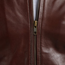 Load image into Gallery viewer, LAMB LEATHER COLLAR BOMBER JACKET
