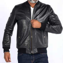 Load image into Gallery viewer, COW LEATHER BOMBER JACKET
