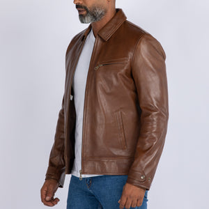 LAMB LEATHER CLASSIC COLLAR JACKET