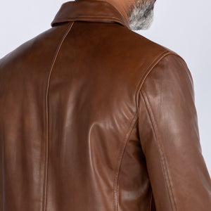 LAMB LEATHER CLASSIC COLLAR JACKET