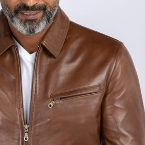 LAMB LEATHER CLASSIC COLLAR JACKET