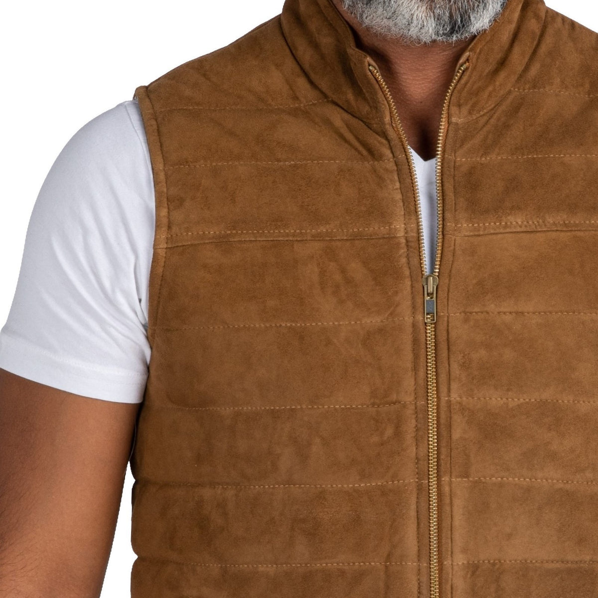 Goat Suede Puffer Vest