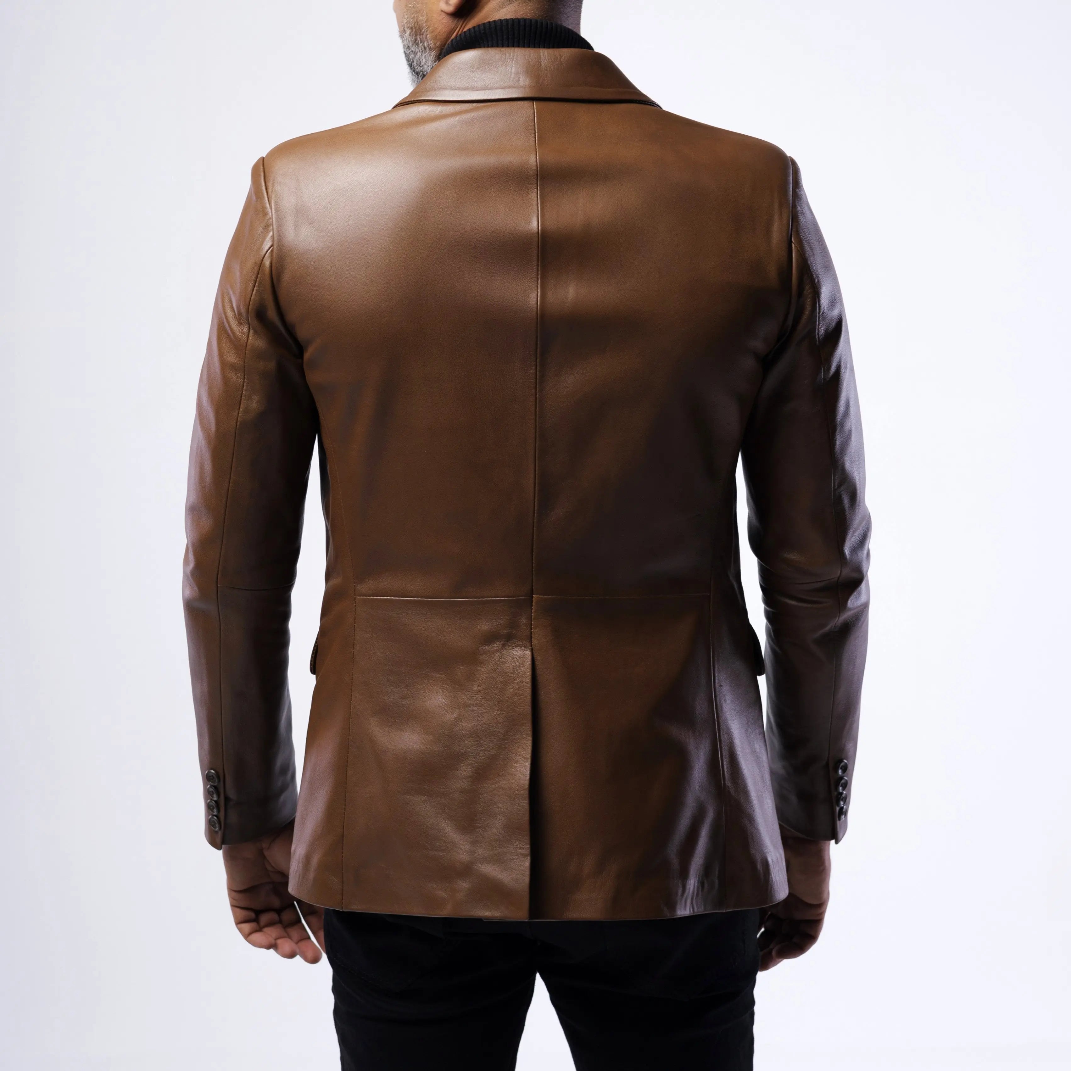 LAMB LEATHER SLIM FIT BLAZER SOLID essentials