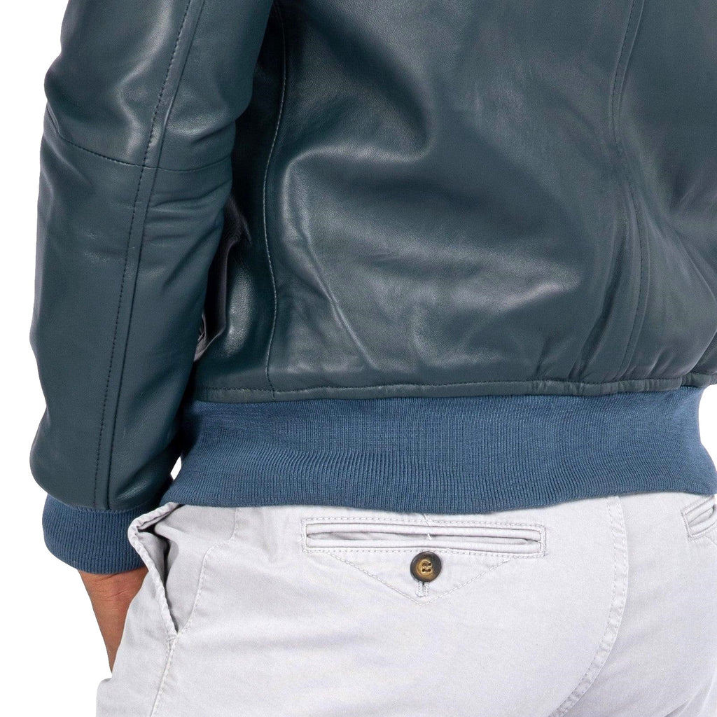 Lambskin Collar Bomber Jacket SOLID essentials