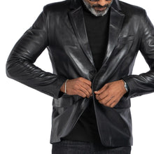 Load image into Gallery viewer, Lambskin Slim-Fit Blazer - Black SOLID essentials
