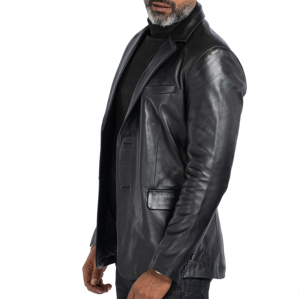 Lambskin Slim-fit Blazer SOLID essentials clothing