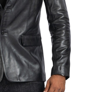 Lambskin Slim-Fit Blazer - Black SOLID essentials