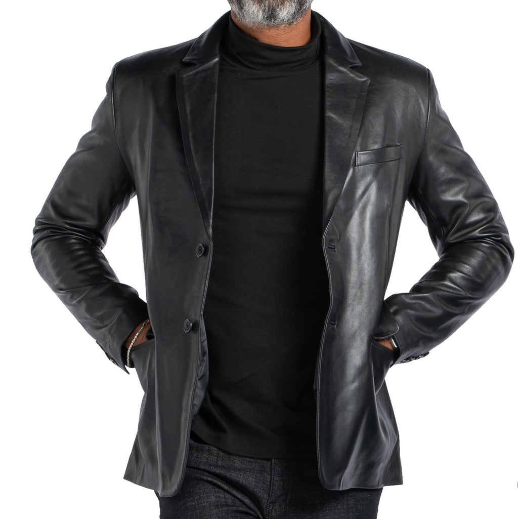 Lambskin Slim-fit Blazer SOLID essentials clothing