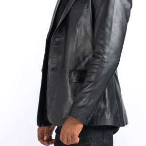 Lambskin Slim-Fit Blazer - Black SOLID essentials