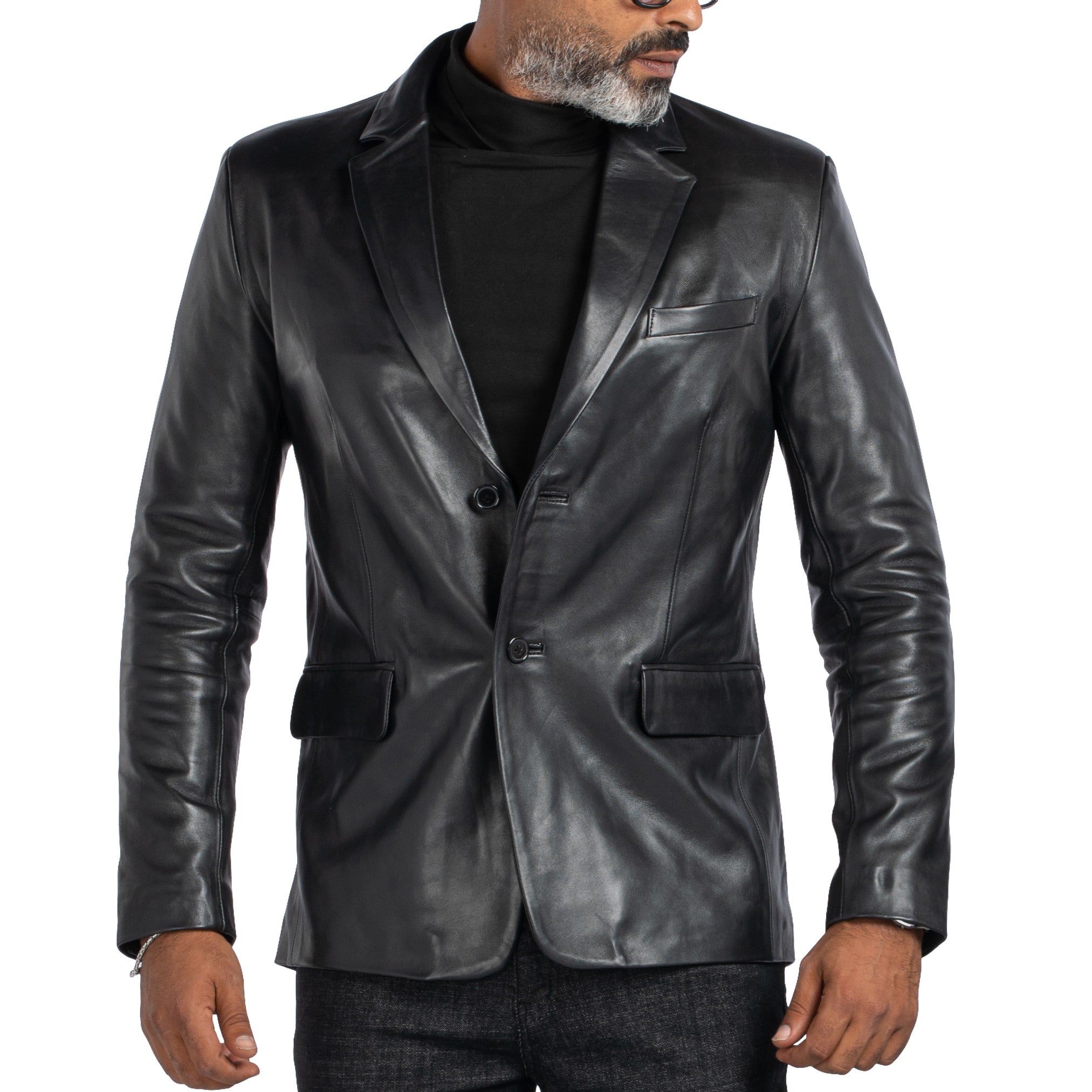 Lambskin Slim-fit Blazer SOLID essentials clothing