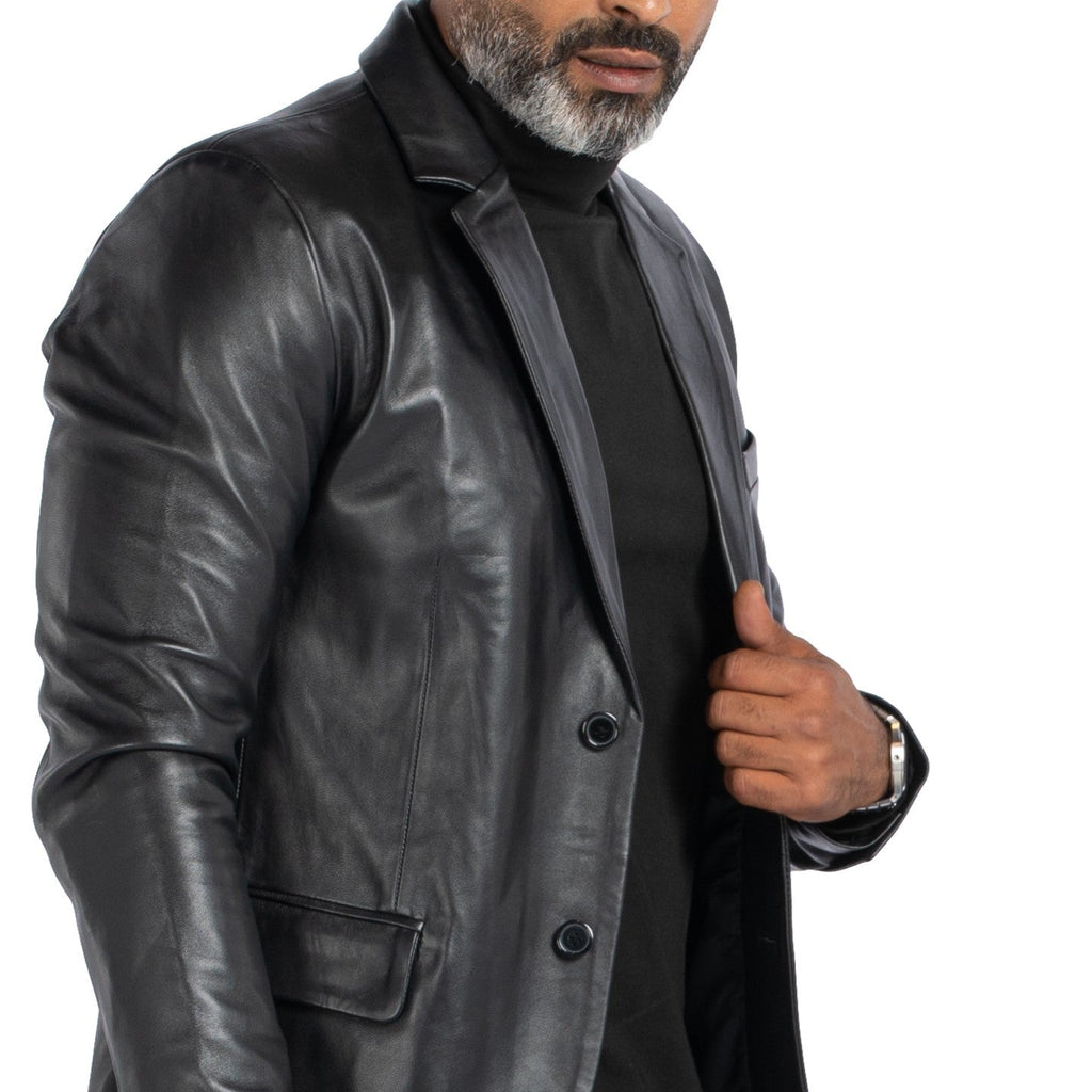 Lambskin Slim-Fit Blazer - Black SOLID essentials