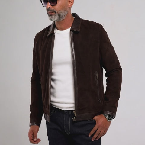 Video for Goat Suede & Lambskin Trimmed Jacket