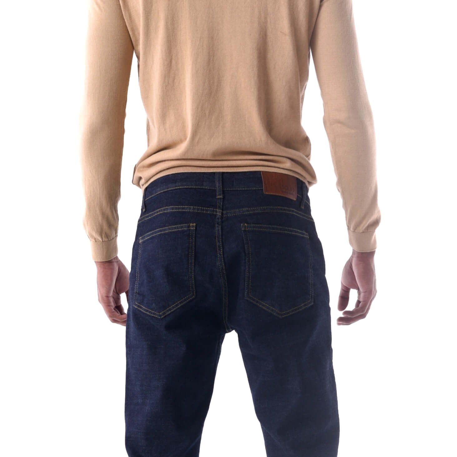 SOLID Indigo Tapered Jeans back detail