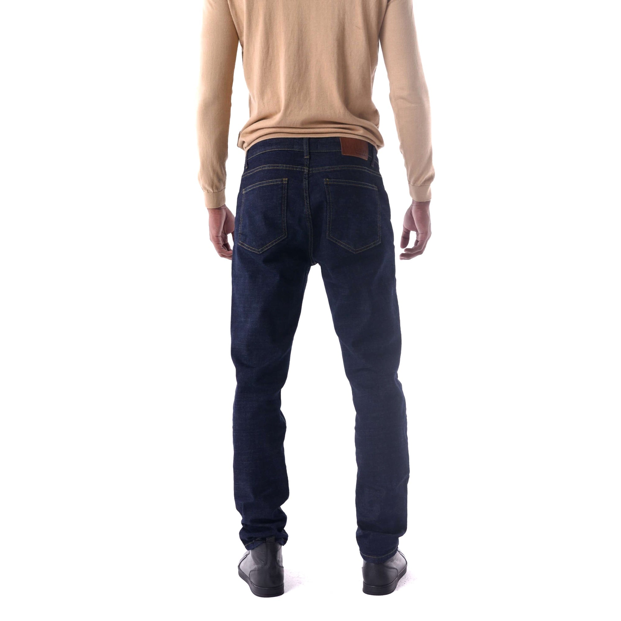 SOLID Indigo Tapered Jeans back