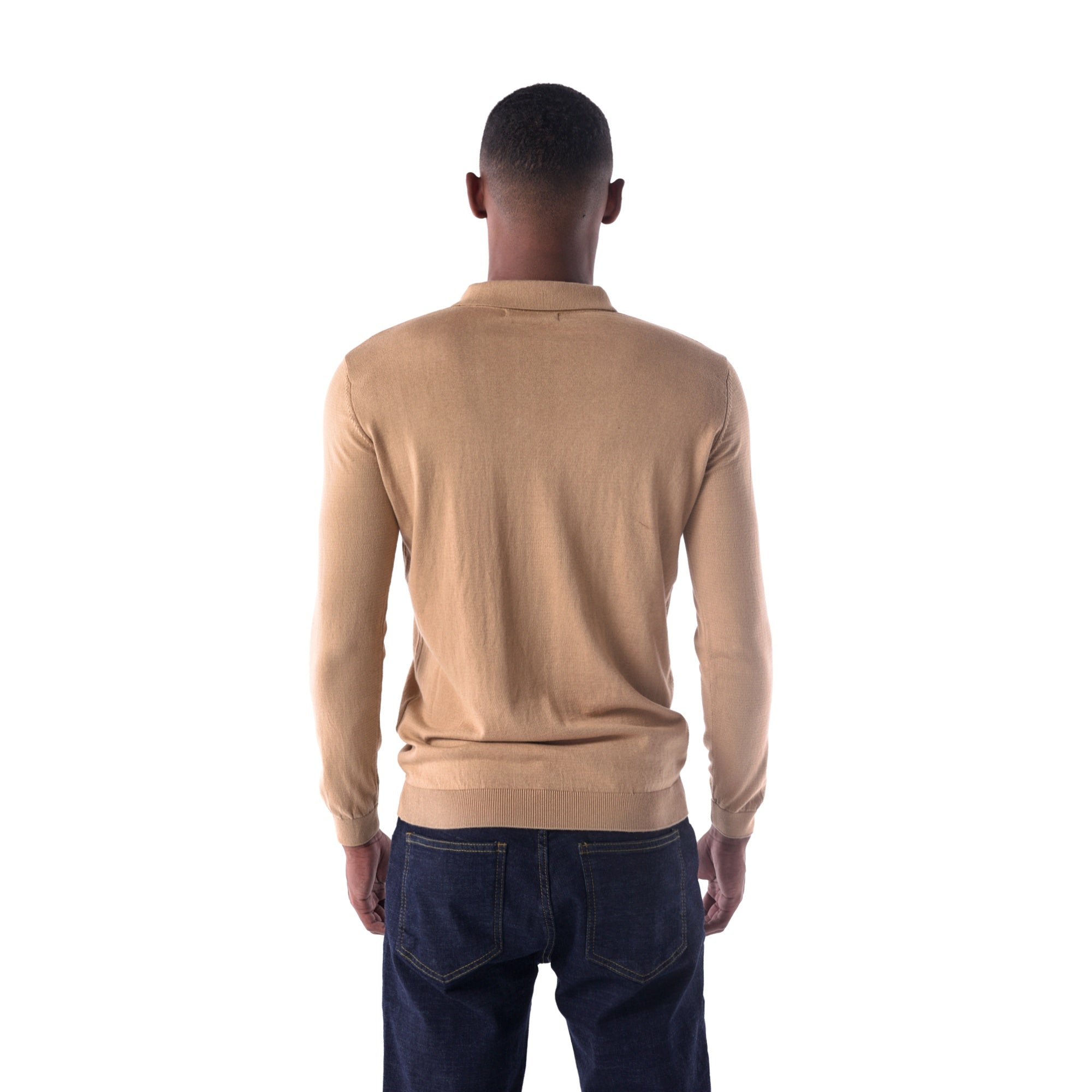 قميص بولو محبوك بأكمام طويلة من SOLID