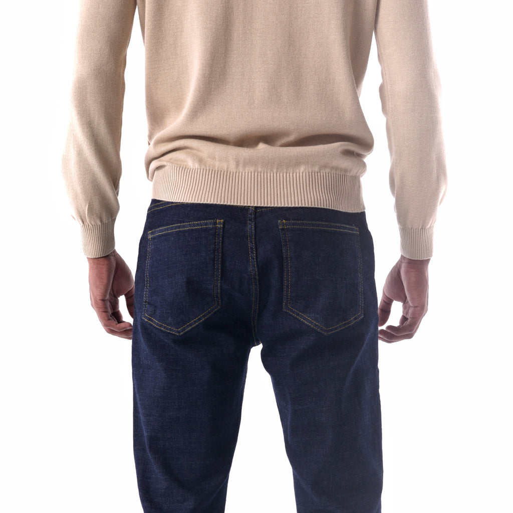 Indigo jeans back focus