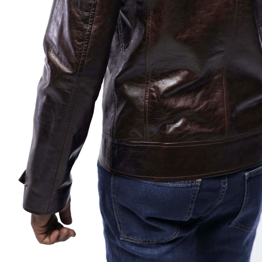 The Classic Collar Jacket – Lambskin Edition | Distressed Brown
