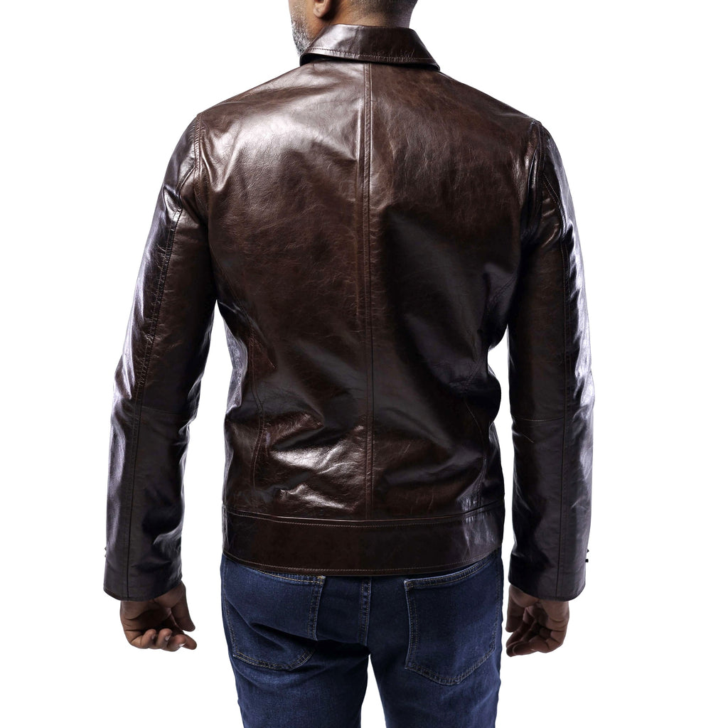 The Classic Collar Jacket – Lambskin Edition | Distressed Brown