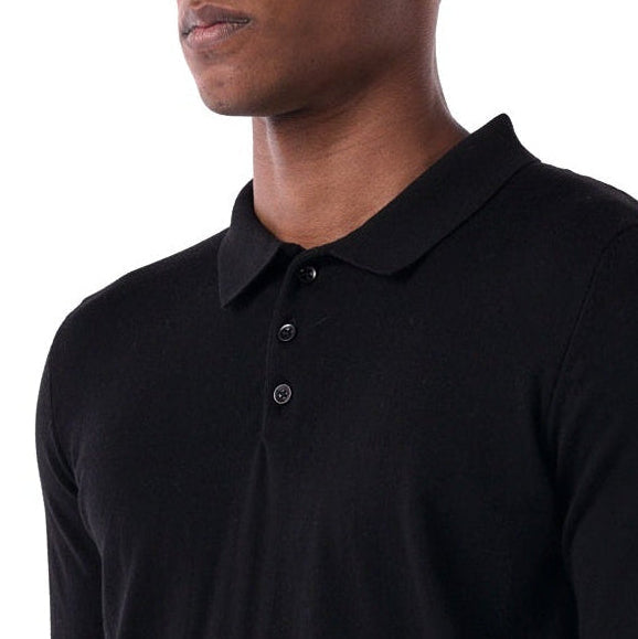 قميص بولو محبوك بأكمام طويلة من SOLID