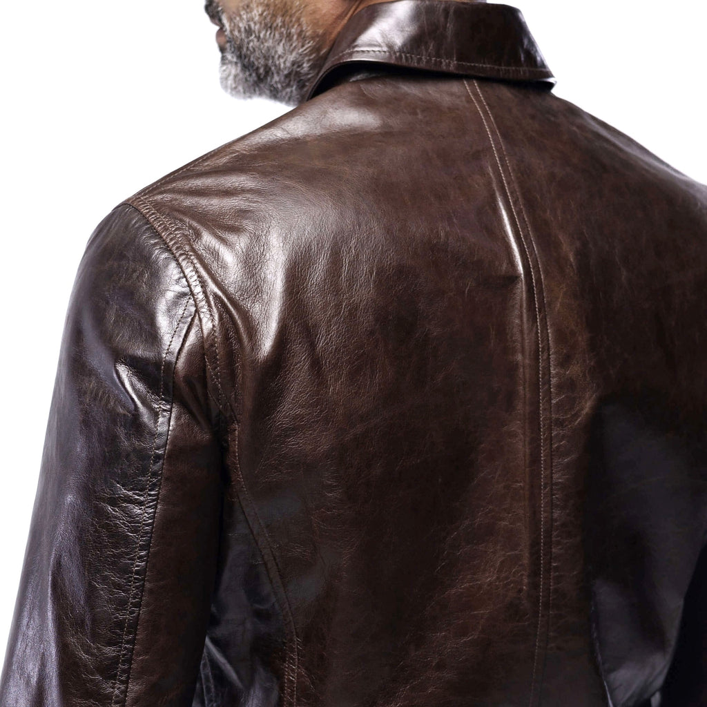 The Classic Collar Jacket – Lambskin Edition | Distressed Brown