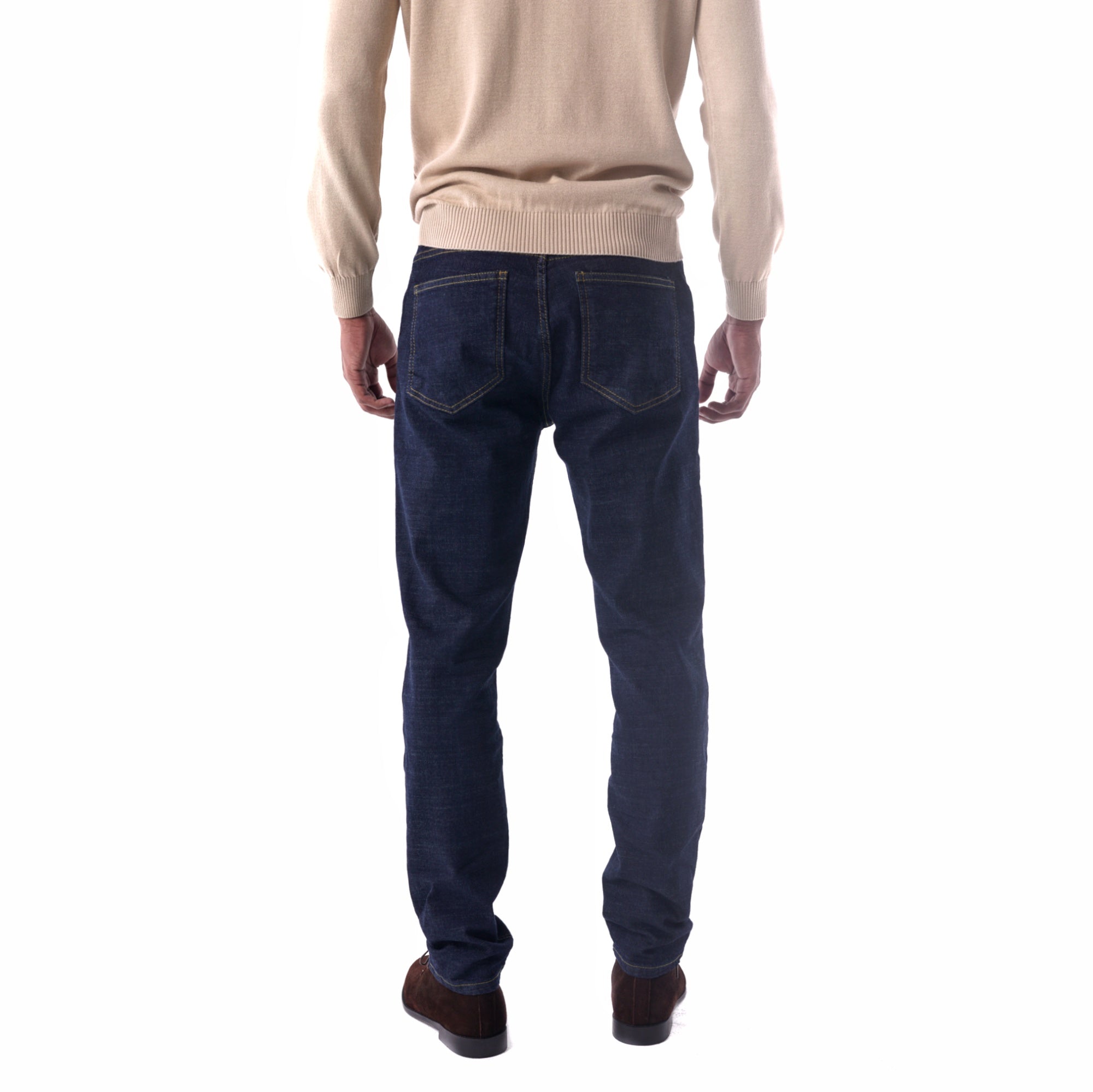 Indigo Flex Tapered Fit Jeans back