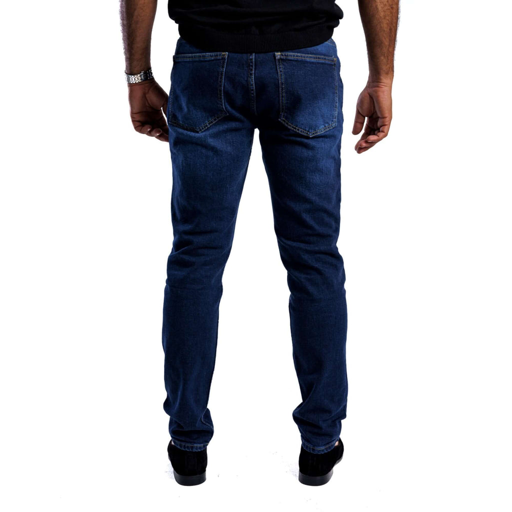 SOLID Extra Dark Wash Tapered Jeans - back