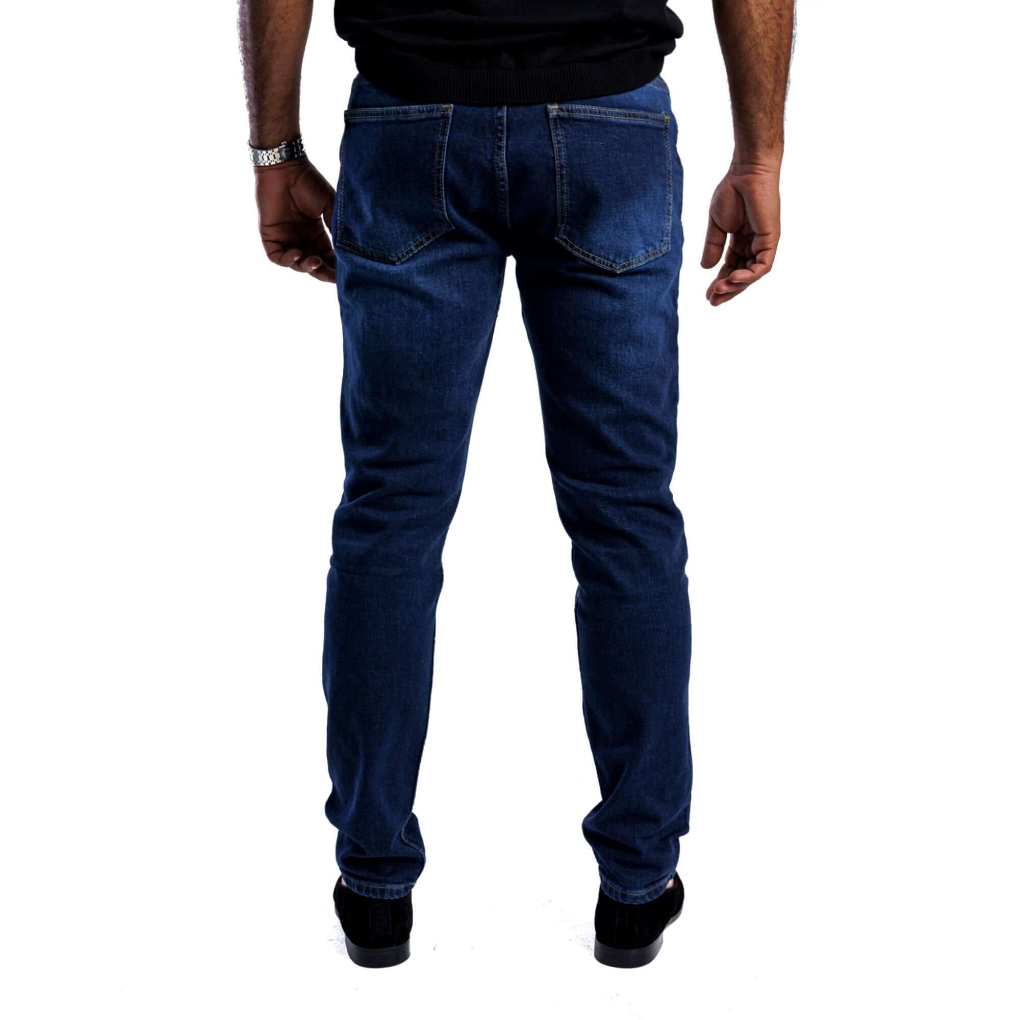 SOLID Extra Dark Wash Tapered Jeans - back
