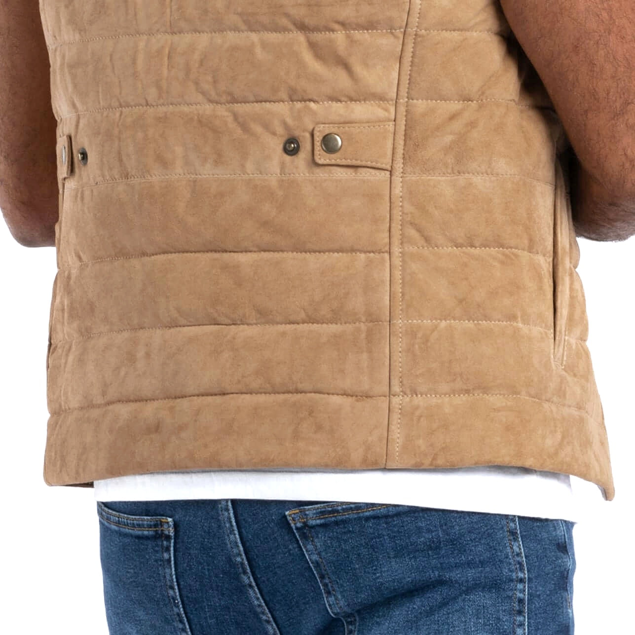 The Puffer Vest in Goat Suede