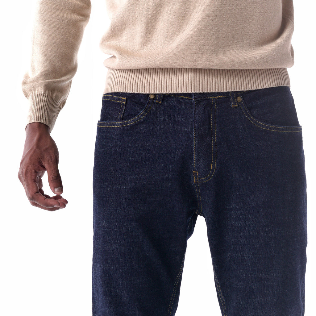 Indigo jeans front focus