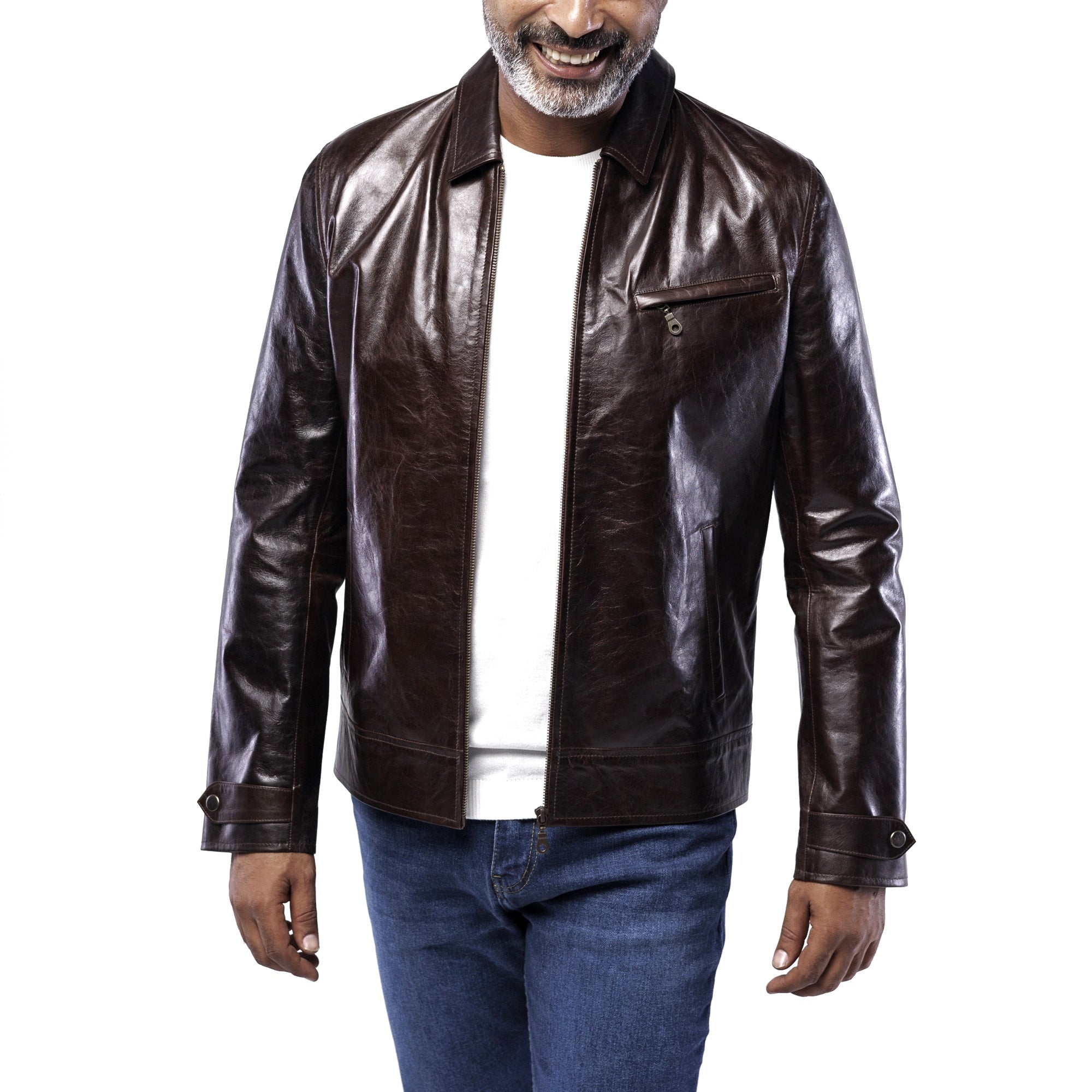 The Classic Collar Jacket – Lambskin Edition | Distressed Brown