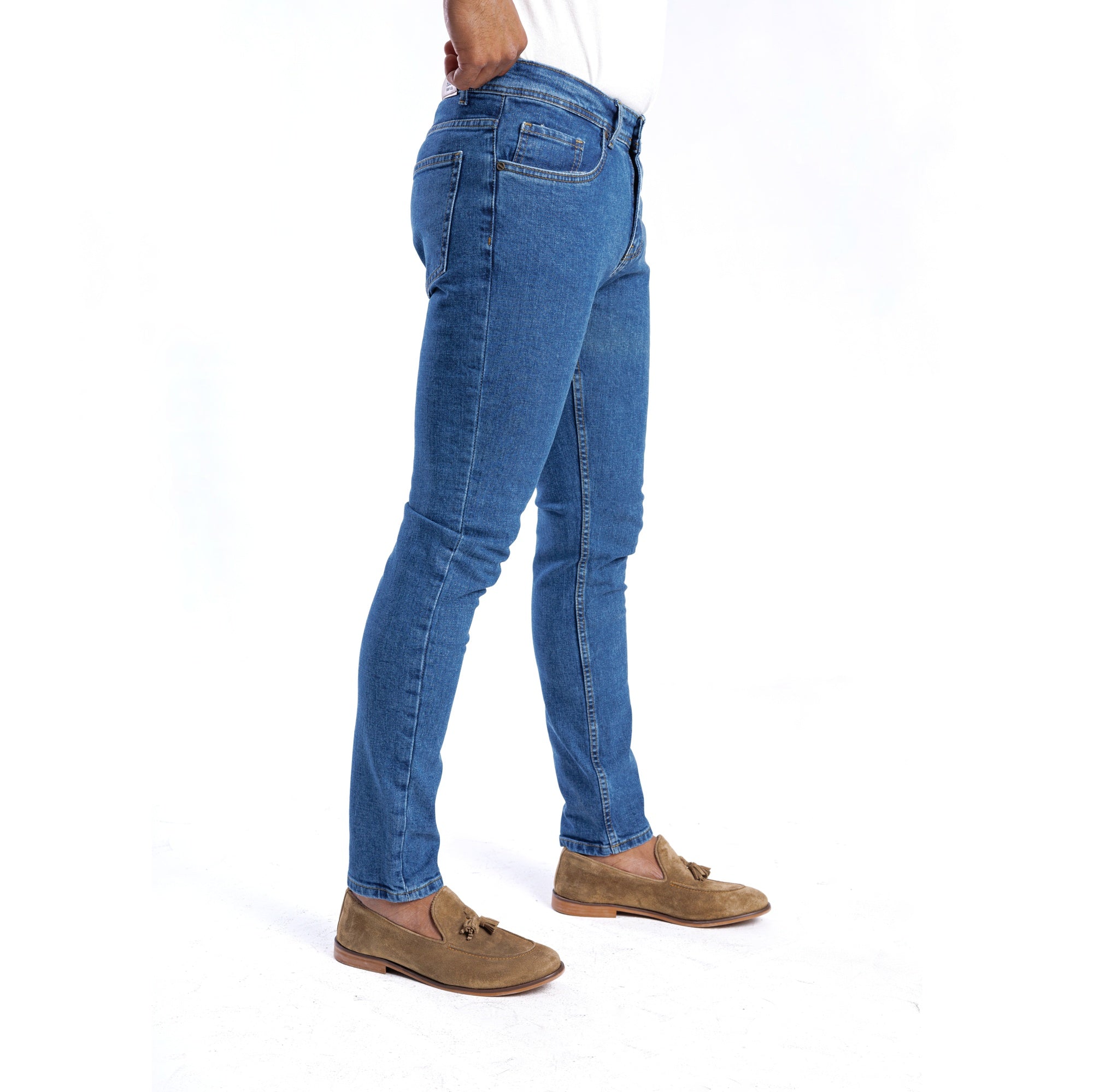 بنطال جينز ضيق من SOLID Raw Denim - 11 أونصة أزرق