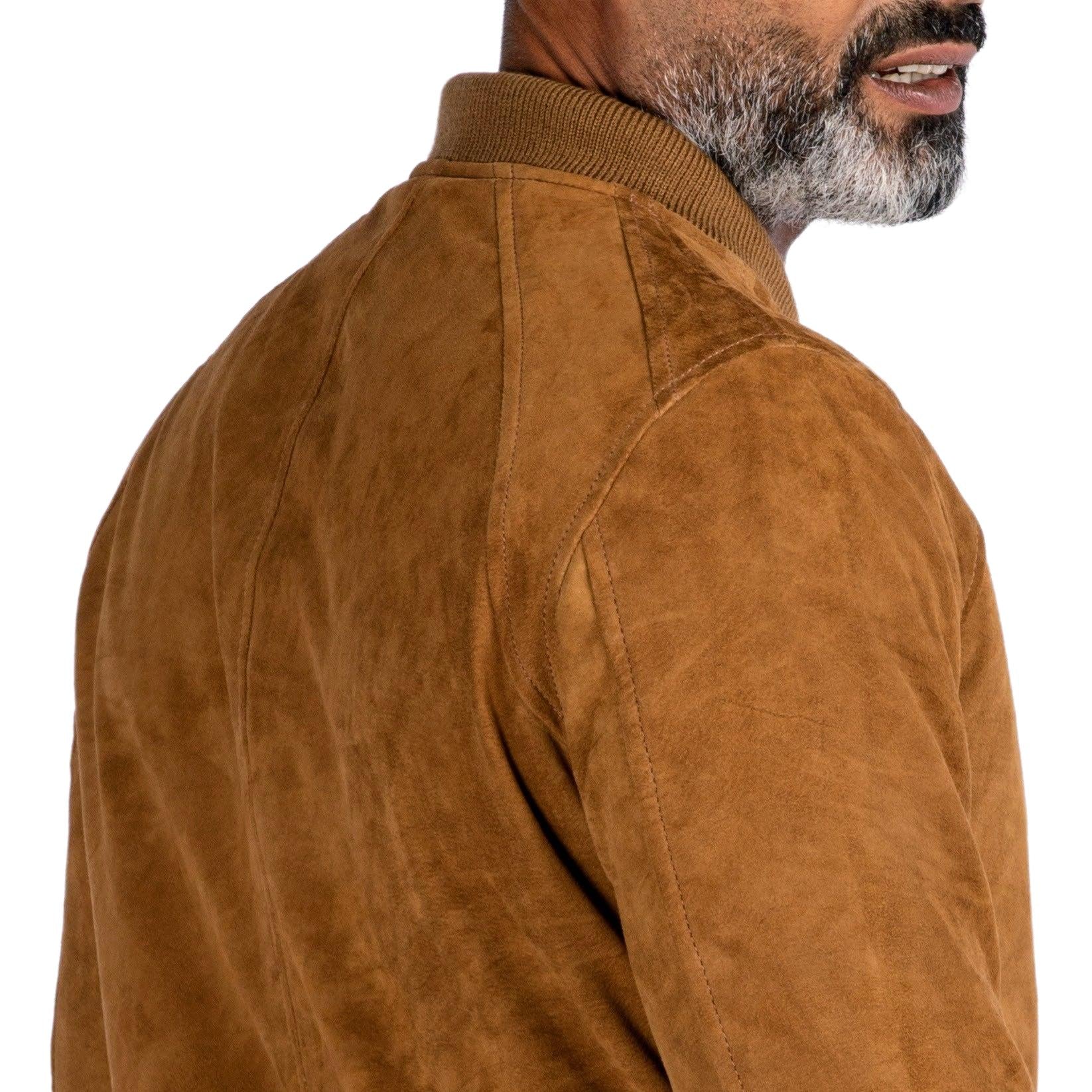 ذا أفينيو – جاكيت بومبر بسحاب من جلد الغزال